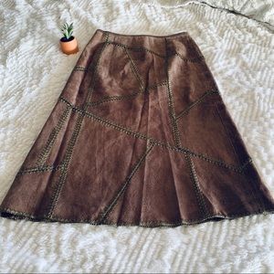 adrienne landau 💯 suede patch skirt